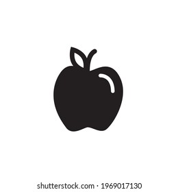 Apple icon vector. Apple fruit symbol illustration. Flat design style on white background.
