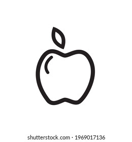 Vector de icono de Apple. Ilustración del símbolo de la fruta de manzana. Diseño plano con fondo blanco.