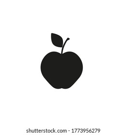 Apple icon . Vector illustration. Black apple on white background. 
