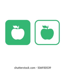 Apple icon vector illustration. Green and white