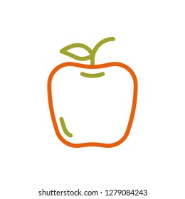 Apple Icon Vector Illustration in Line Style for Any Purpose