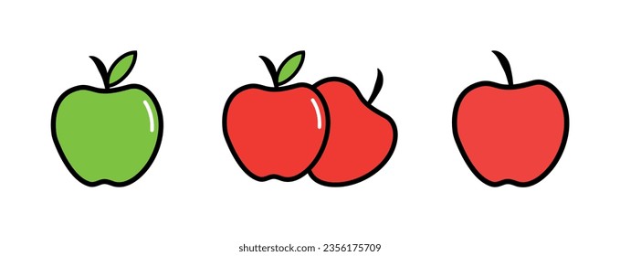 Apple Icon Vector Illustration. Apple Lineal Color Icon