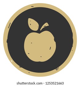 Apple icon vector illustration on gray background. Eps10