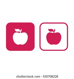 Apple icon vector illustration. Pink and white