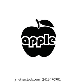 Apple icon vector illustration with place for text isolated on white background. 