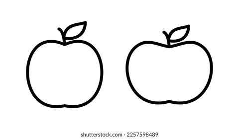 Ilustración vectorial de icono de Apple. Símbolo de Apple y símbolos para diseño web.