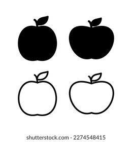 Ilustración vectorial de icono de Apple. Símbolo de Apple y símbolos para diseño web.