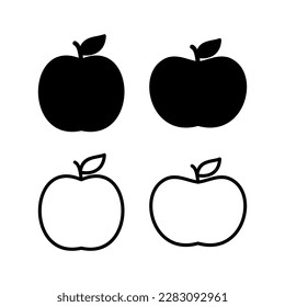 Ilustración vectorial de icono de Apple. Símbolo de Apple y símbolos para diseño web.