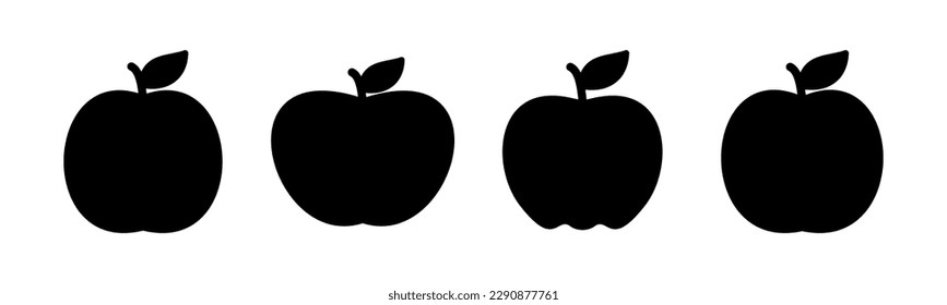 Ilustración vectorial de icono de Apple. Símbolo de Apple y símbolos para diseño web.