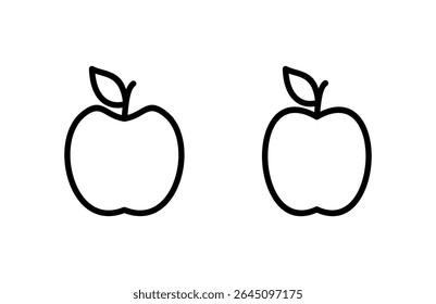 Ilustración vectorial de icono de Apple. Signo de manzana y símbolos para el Diseño web.