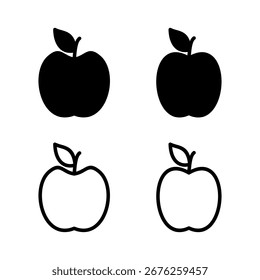 Ilustração de vetor de ícone da Apple. Símbolo de Apple e símbolos para web design.