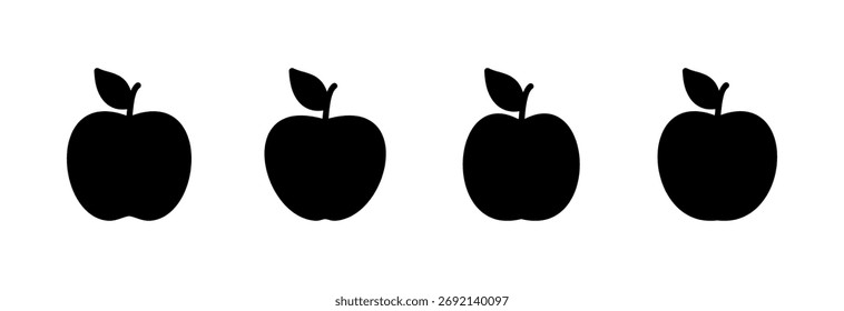 Ilustración vectorial de icono de Apple. Signo de manzana y símbolos para el Diseño web.