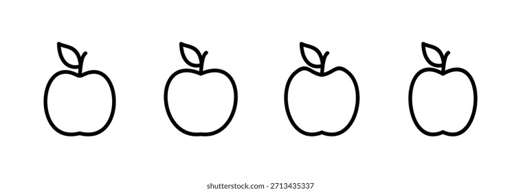 Ilustración vectorial de icono de Apple. Signo de manzana y símbolos para el Diseño web.