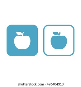 Apple icon vector illustration. White and blue
