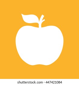 Apple icon vector illustration. Yellow background