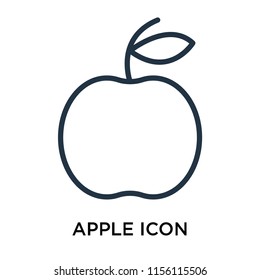 Apple icon vector isolated on white background, Apple transparent sign , thin pictogram or outline symbol design in linear style