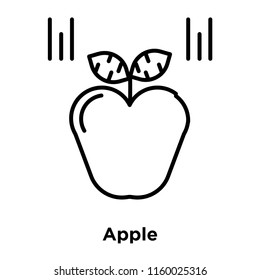 Apple icon vector isolated on white background, Apple transparent sign , sign and symbols in thin linear outline style
