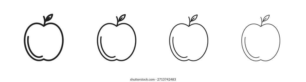 Icono de Apple. Vector de pictogramas aislados.