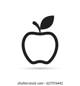 Apple icon, vector isolated simple outline symbol.