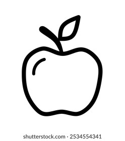 Vector de icono de manzana con diseño de línea