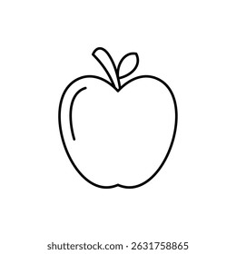apple icon, vector line isolated on white background. trendy and modern design