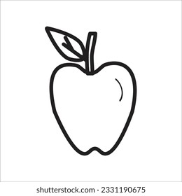 línea de icono vectorial de icono de manzana nueva
