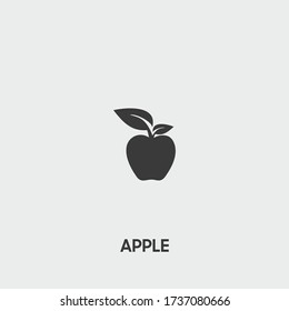 apple icon. apple vector on gray background