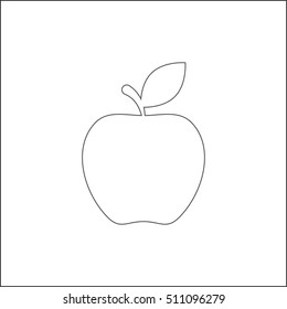 Apple icon vector outline, simple isolated illustration.
