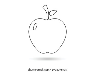 apple icon vector. apple outline style design.