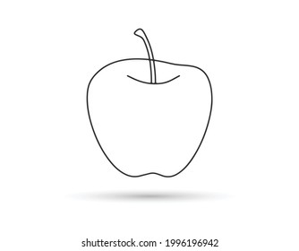 apple icon vector. apple outline style design.