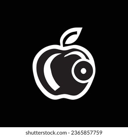 apple icon vector. apple outline style design
