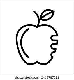apple icon vector. apple outline style design
