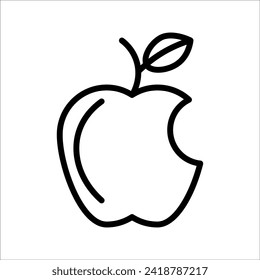 apple icon vector. apple outline style design
