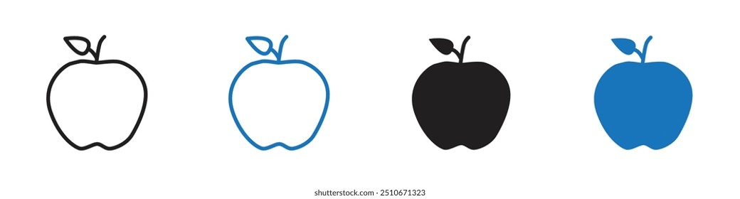 Ícone Apple Vetor definir contorno