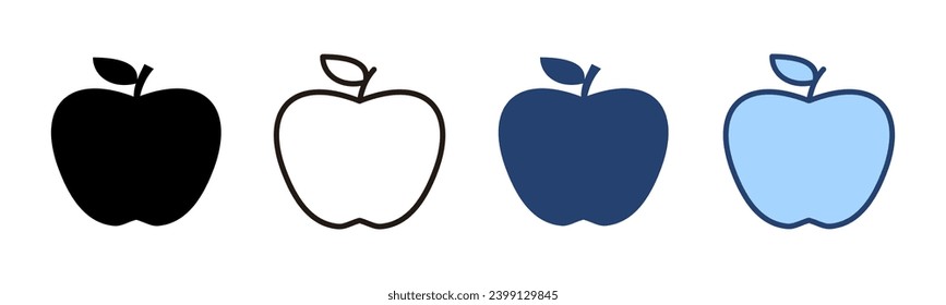 Apfelsymbol-Vektorgrafik. Apple-Zeichen und Symbole für Webdesign.