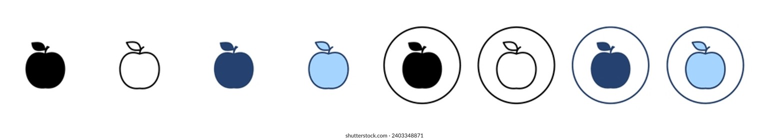 Vector de icono de Apple. Símbolo de Apple y símbolos para diseño web.