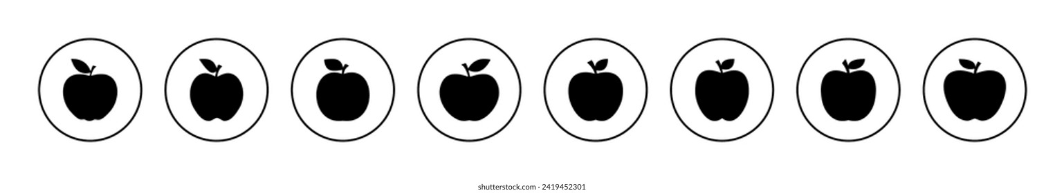Vector de icono de Apple. Símbolo de Apple y símbolos para diseño web.