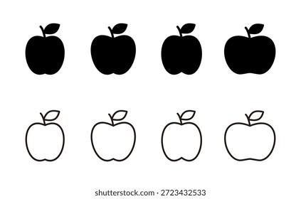 Vector de icono de Apple. Signo de manzana y símbolos para el Diseño web.