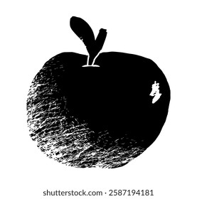 Apple icon vector silhouette symbol textured