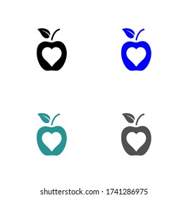 Icono de Apple vectorial gráfico de vectores diseño plano.