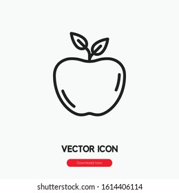 Apple icon vector. Apple symbol. Linear style sign for mobile concept and web design. Apple symbol illustration. Pixel vector graphics - Vector.