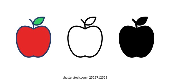 Vetor de ícones da Apple. Ícone vetorial da Apple. Símbolos da Apple para o seu web design.