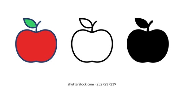 Vetor de ícones da Apple. Ícone vetorial da Apple. Símbolos da Apple para o seu web design.