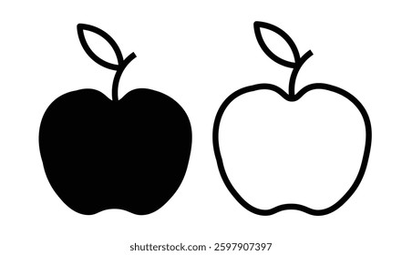 Apple icon vector. Apple vector icon. apple symbols for your web design.  line icon nutrition vector flat fruit. Apple stroke outline icon illustration logo
