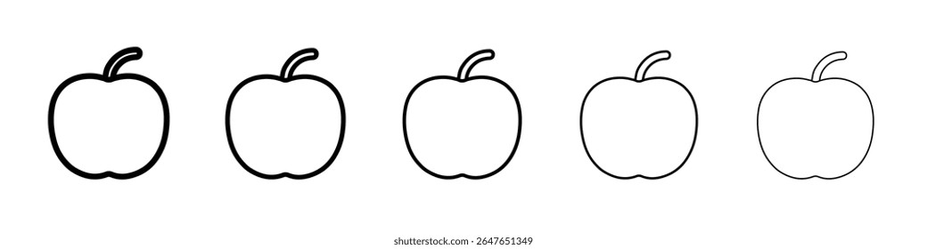 apple icon vector thin outline style sign