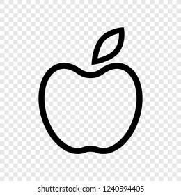 Apple icon vector transparent grid