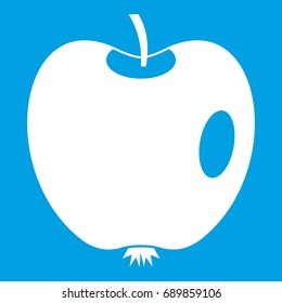 Apple icon white isolated on blue background vector illustration