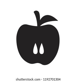 Apple icon,fruit vector sign isolated on white background,simple black apple illustration for web and mobile platforms.