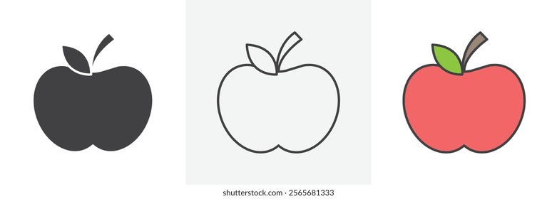 Apple icons in black and colored versions