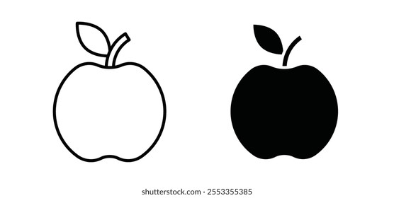 Iconos de Apple en estilo relleno y delineado negro